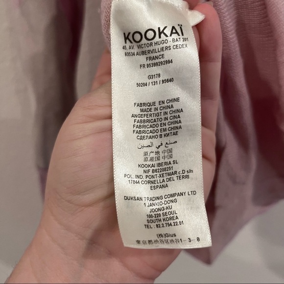 Kookai size 0 pink cowl neck merino wool sweater with elbow patches - Picture 9 of 12